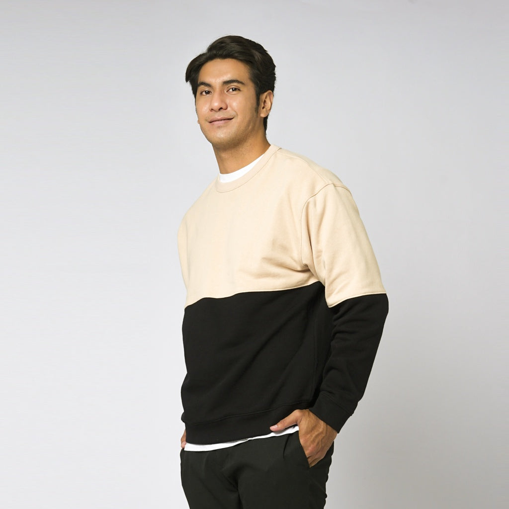 TWIST CREWNECK BLACK-BEIGE