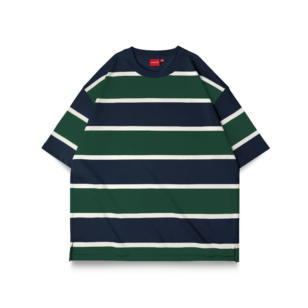Stripe Oversize T-Shirt Green White Navy
