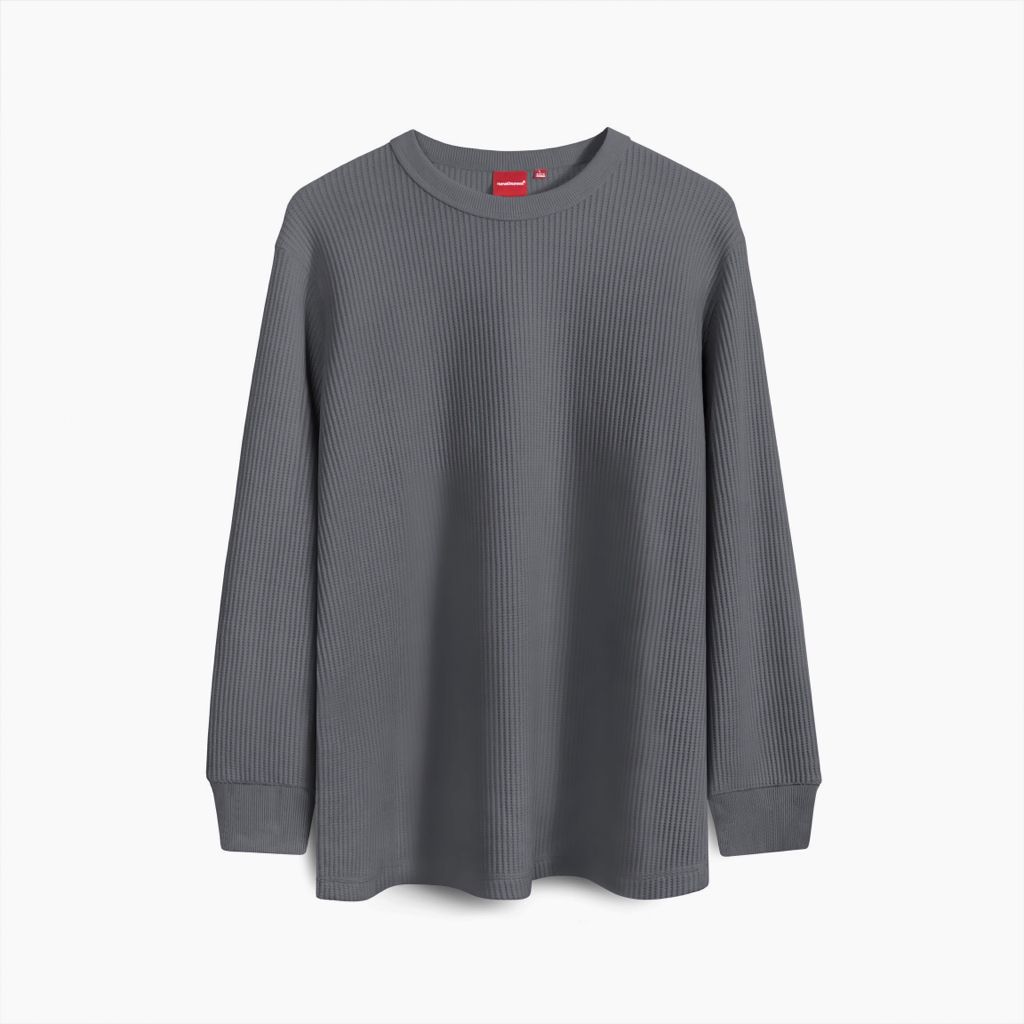WAFFLE CREWNECK DARK GREY