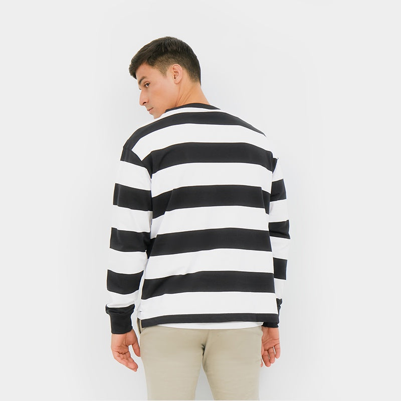 CREWNECK STRIPE HITAM PUTIH