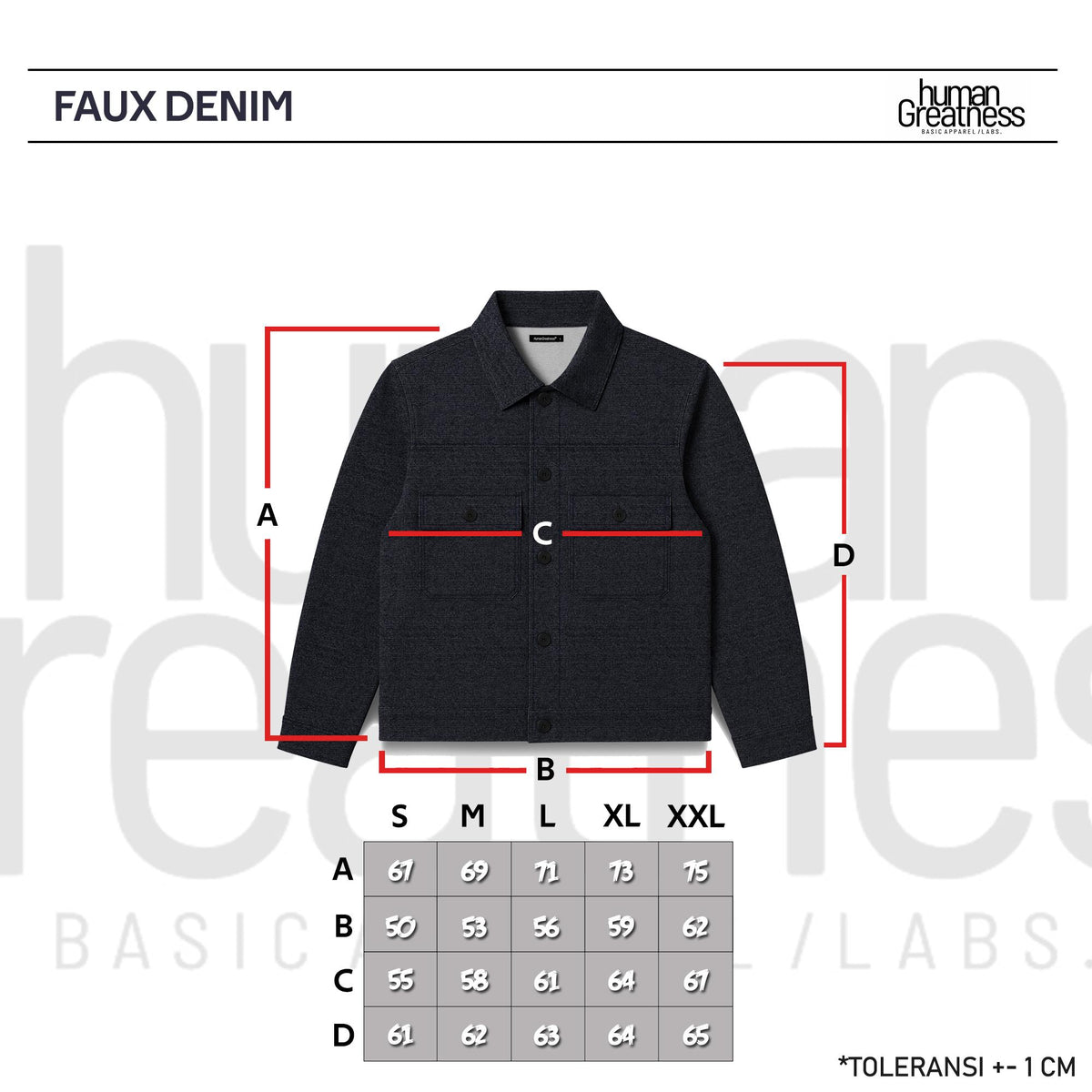 Faux Denim Human Greatness