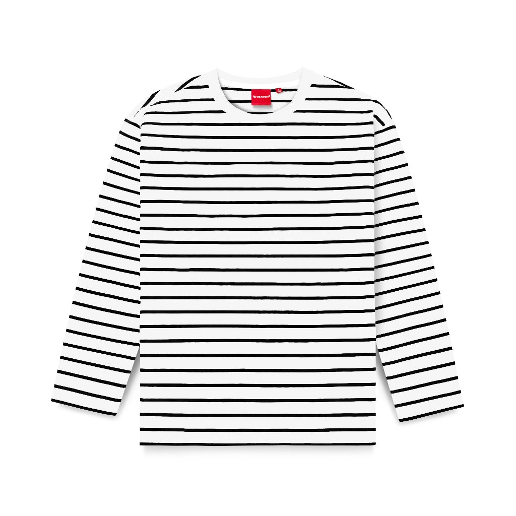 LONG SLEEVE STRIPE DB WHITE - BLACK