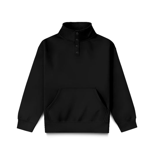 Human Greatness Button Up Sweater Black HGBasic