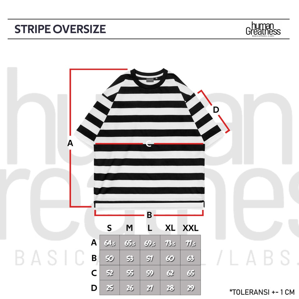 Stripe Oversize T-Shirt Navy - White