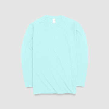 LONG SLEEVE BLEACHED AQUA