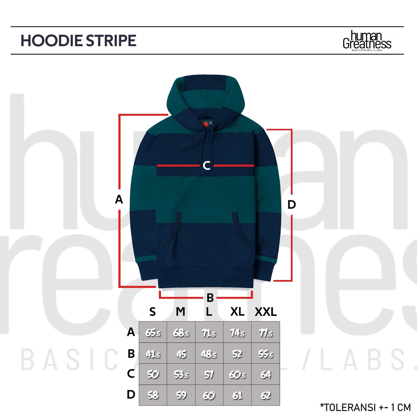 HOODIE STRIPE NAVY BROWN