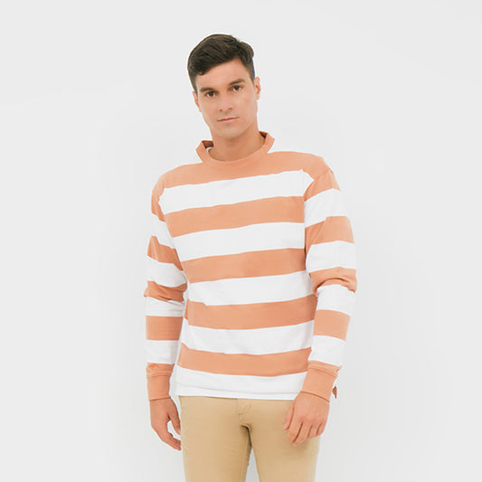 CREWNECK STRIPE MUSIM PANAS - PUTIH