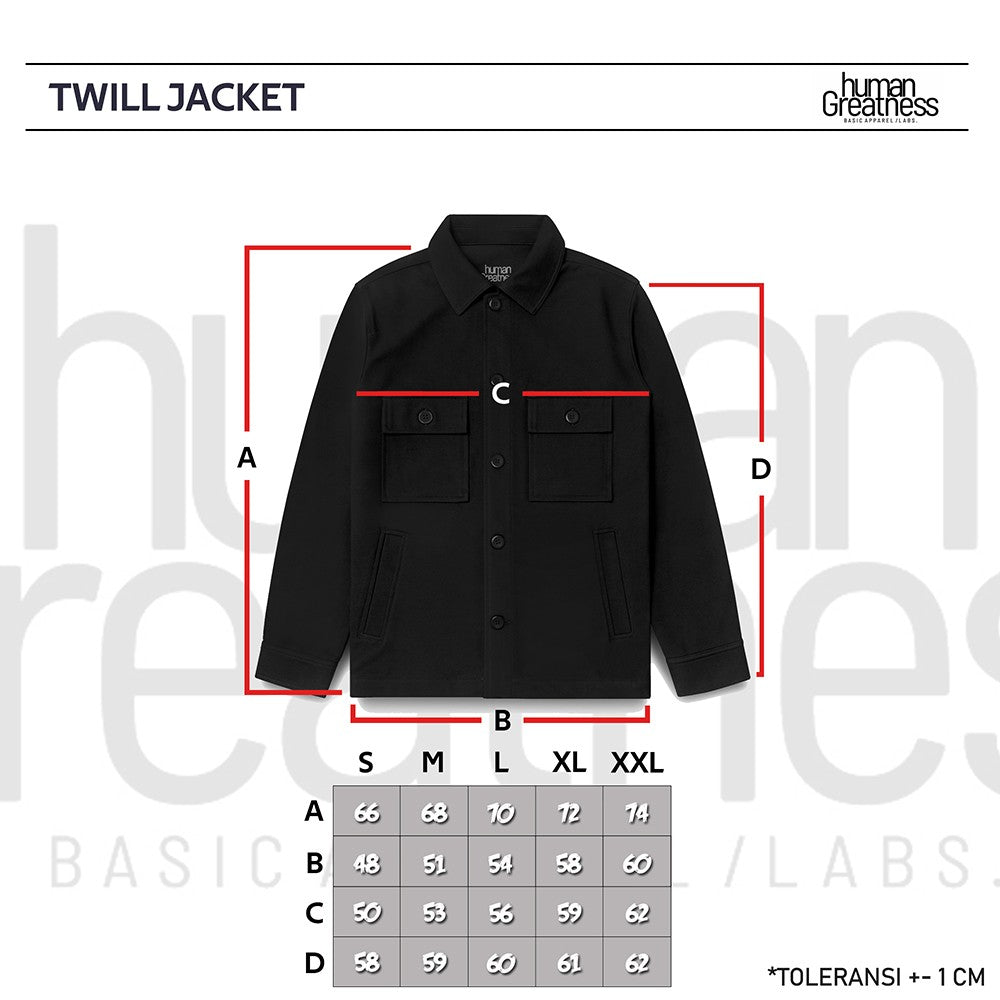 JAKET TWILL SHACKET HITAM